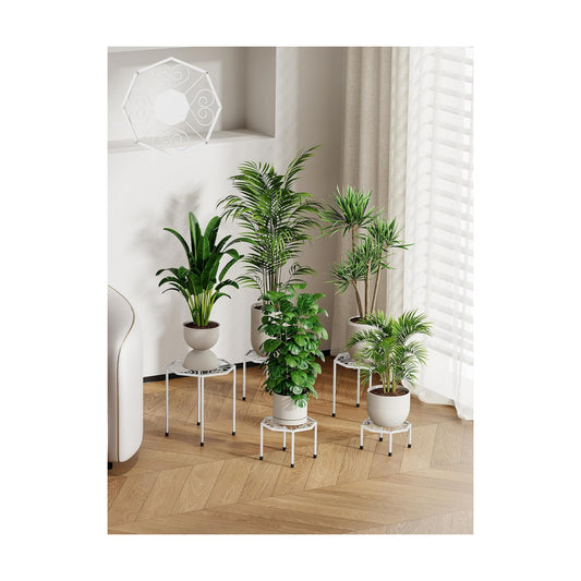 5-Pack Metal Plant Stands for Outdoor Indoor, Anti-Rust Iron Flower Pot Stand, Heavy Duty Plant Pot Shelf for Multiple
