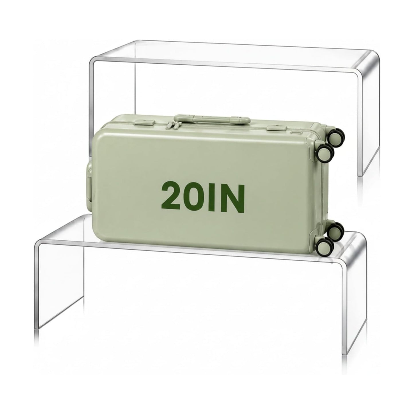 RattanView 2 Pcs 19 x 8 x 7 Inch Large Acrylic Riser Display Stands, 8 mm Extra Thick Heavy Duty Acrylic Shelf Riser