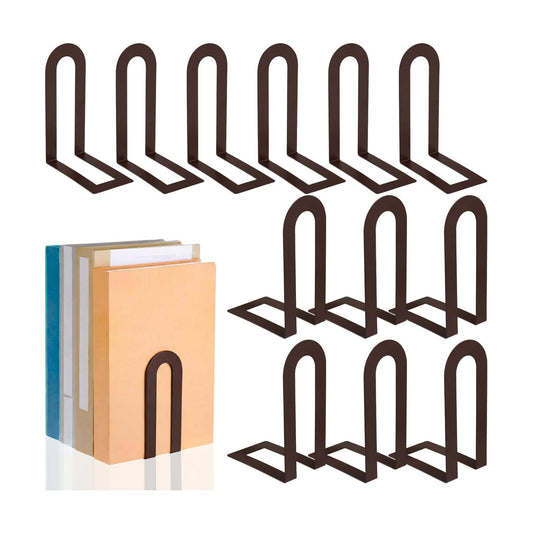 Modern Metal Book Ends / 5.5*3.75*2.25inch / Bronze / Set of 12