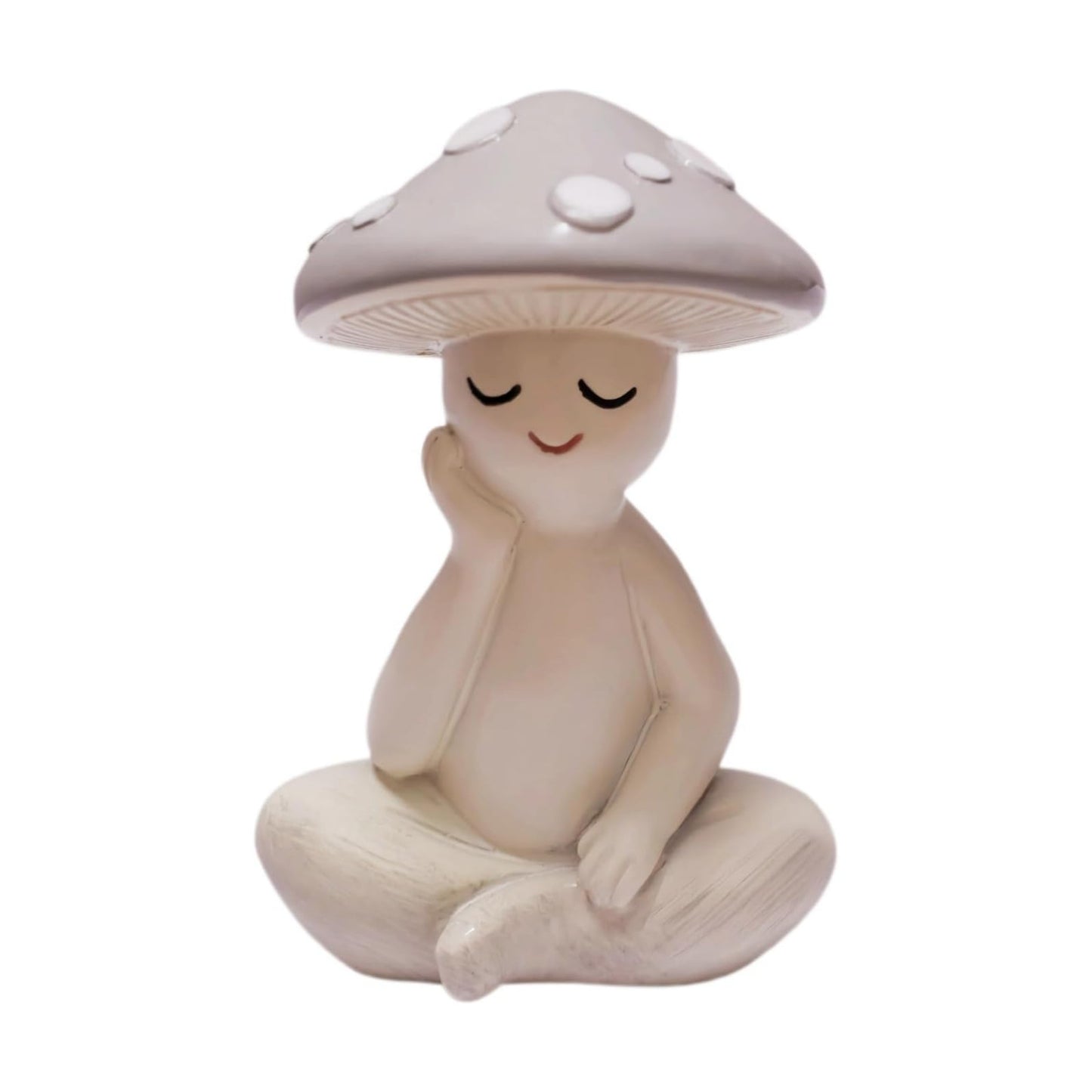 Mushroom Statue / Resin Mushroom Figurine / White