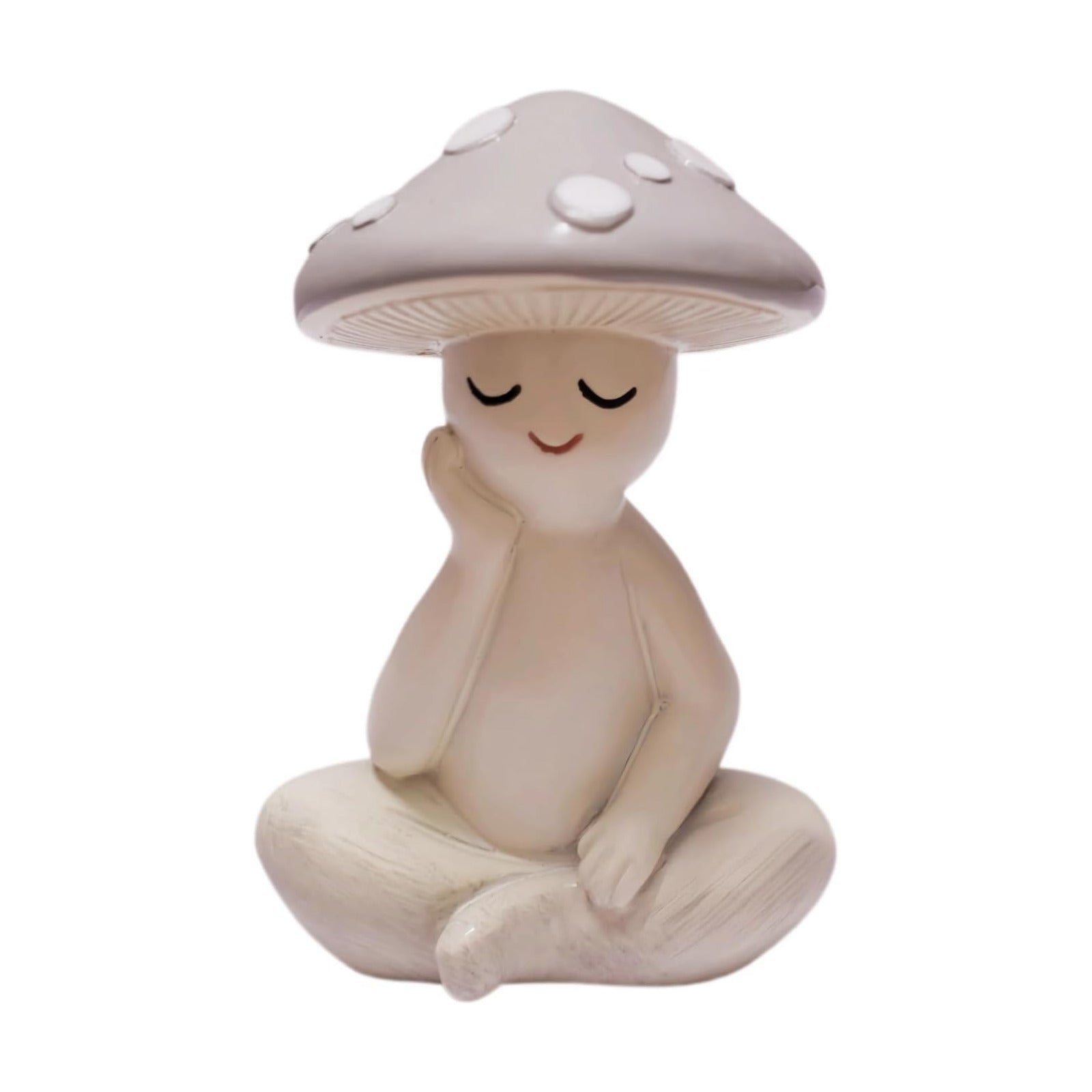 Mushroom Statue / Resin Mushroom Figurine / White