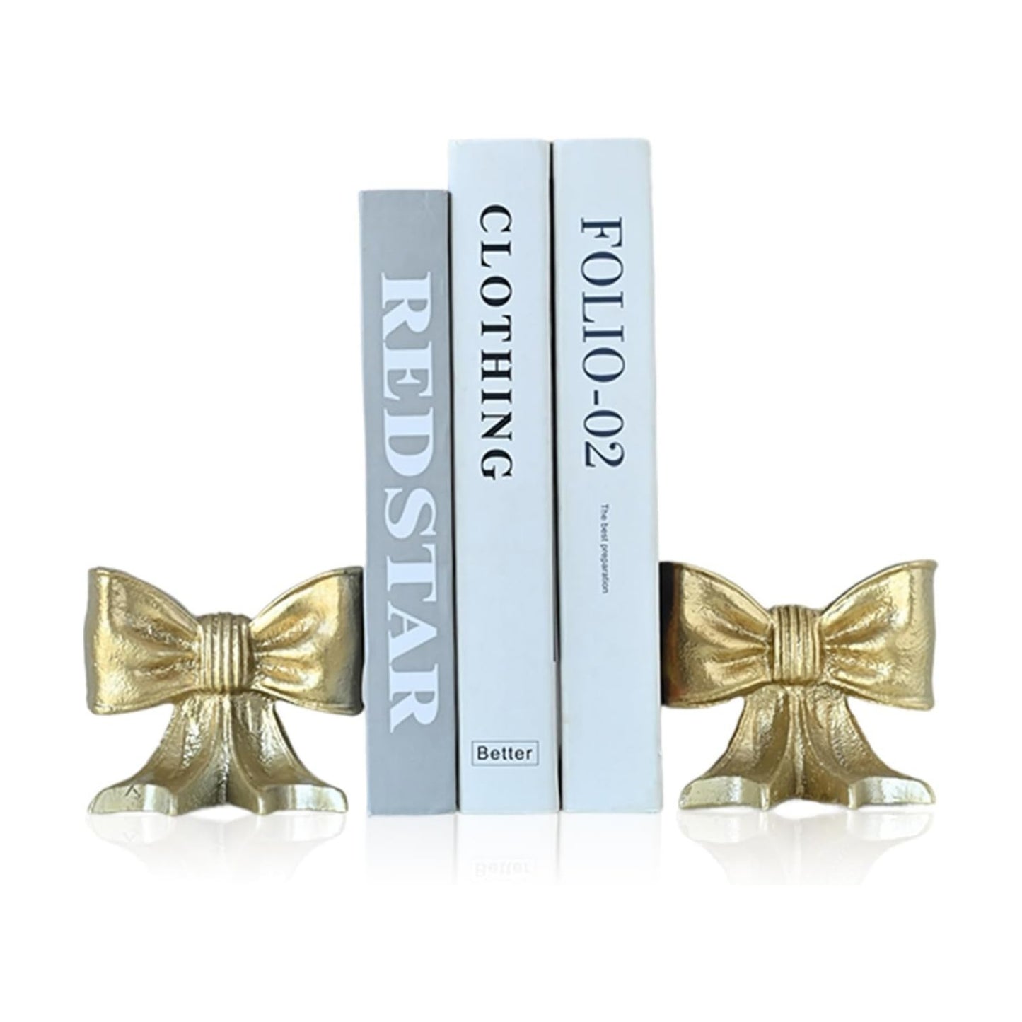 Metal Bookends / Decorative Bookends / Gold / Set of 2