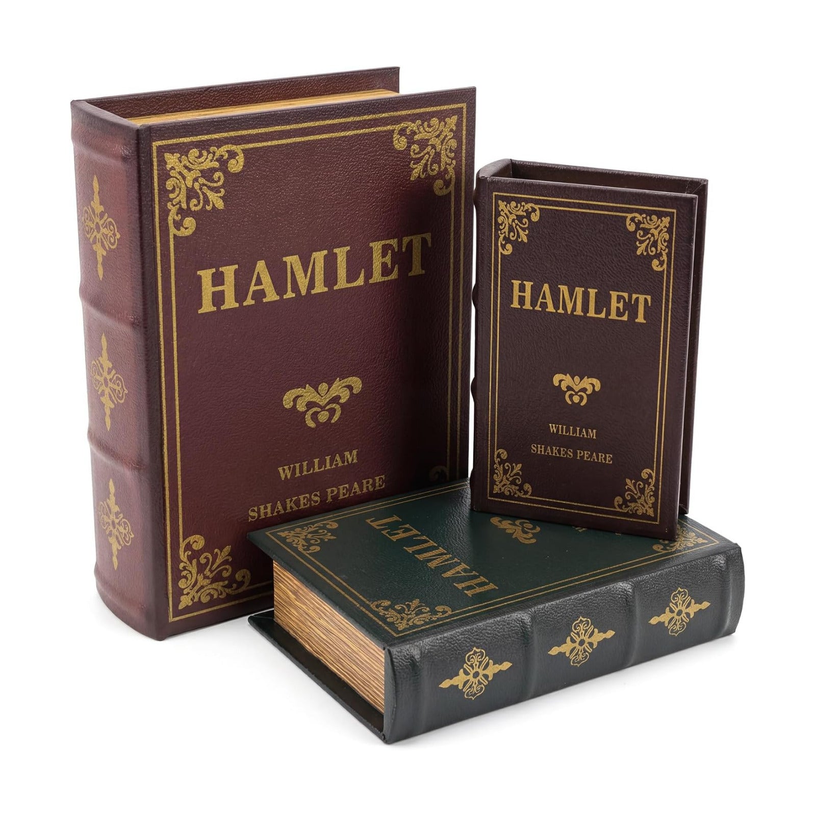 Wooden Hollow Book Box / Set of 3