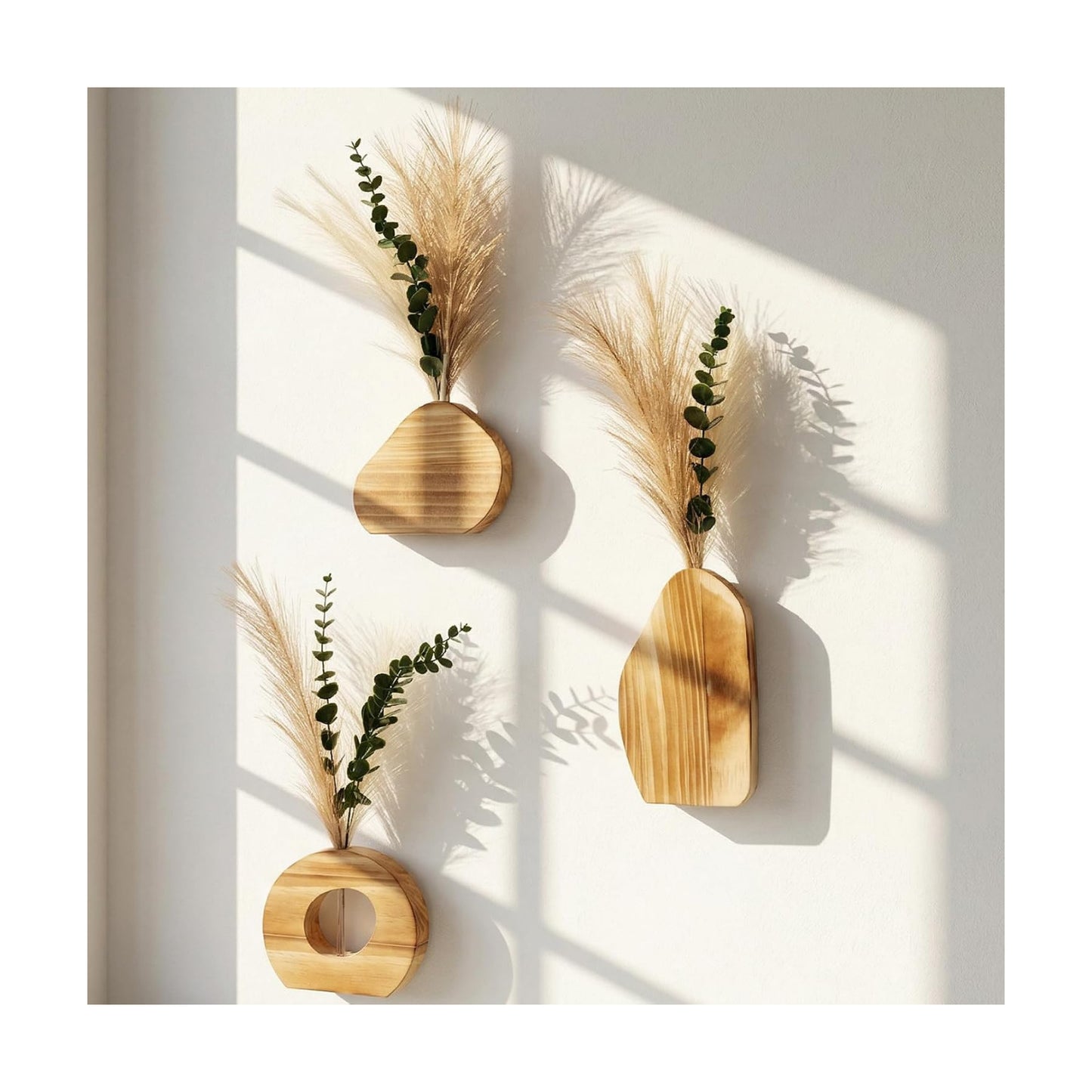 Wooden Wall Vase / Set of 3