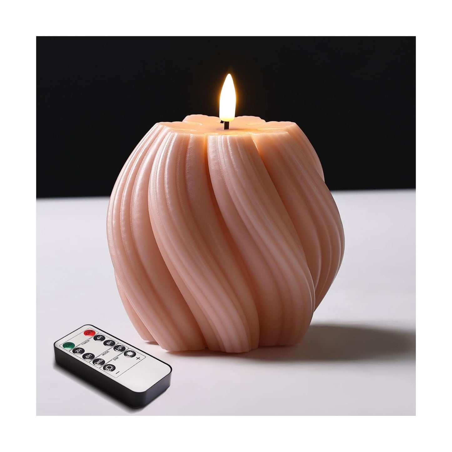 Swirl Flameless Candles / Dusty Pink