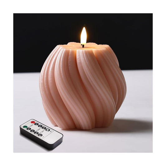 Swirl Flameless Candles / Dusty Pink