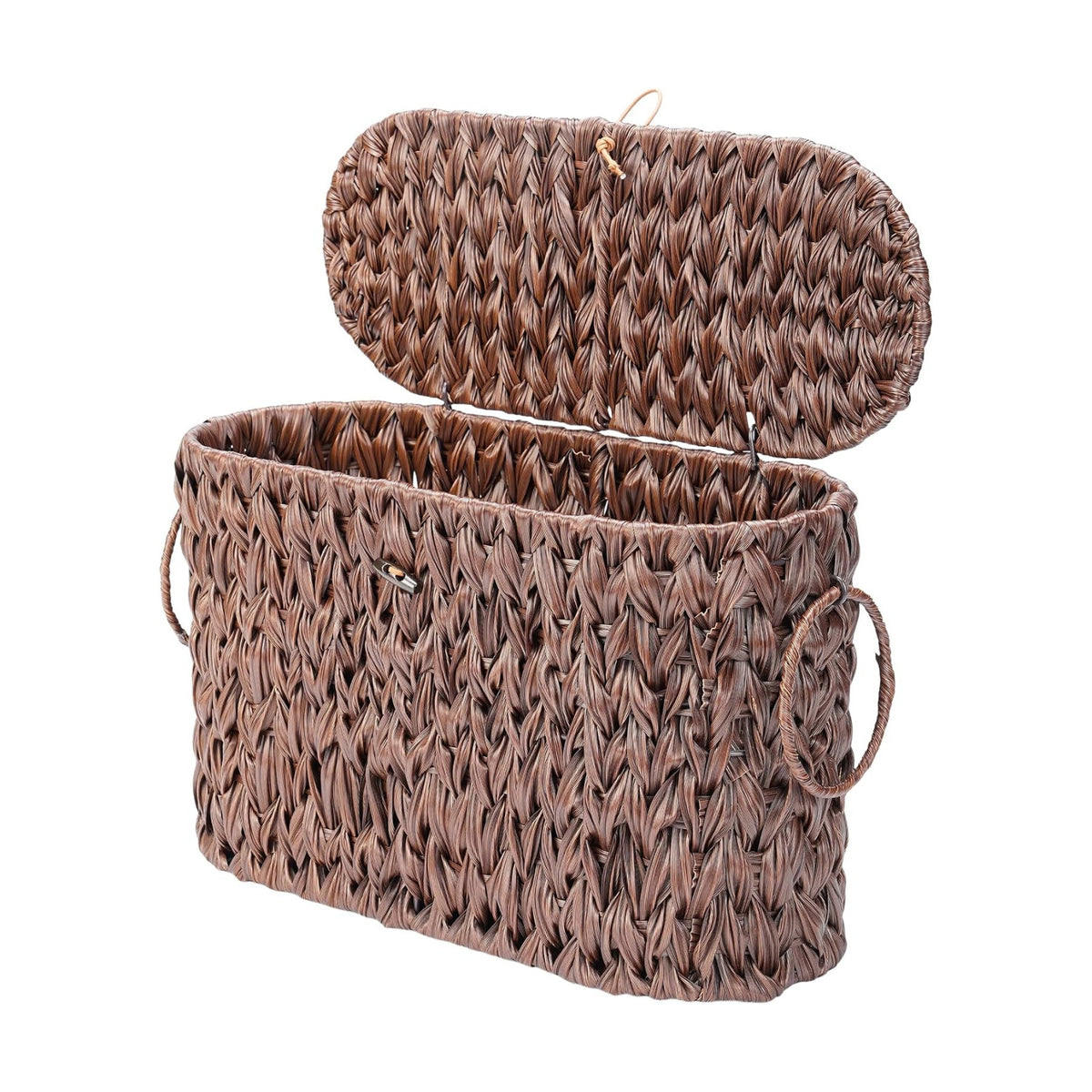 Coeusy Toilet Paper Basket with Lid, Wicker Basket for Bathroom Organizers and Storage, Holds Up to 6 Mega Rolls