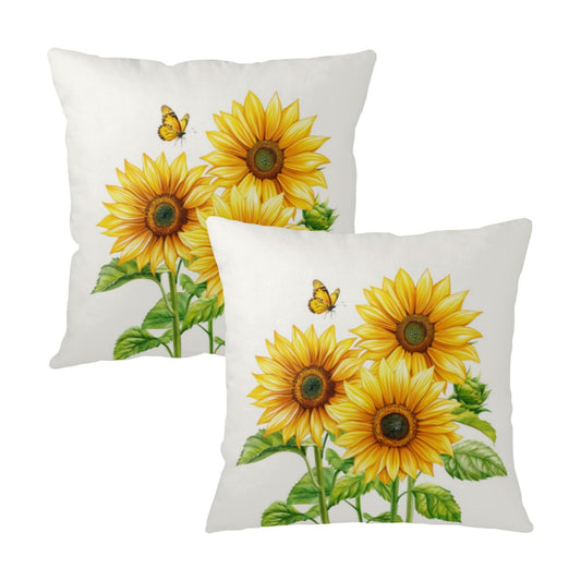 Sunflower Throw Pillow Covers 24x24 Set of 2 Watercolor Yellow Floral Decorative Pillow Cases Summer Outdoor Farmhouse Throw Pillows for Home Couch Sofa Porch Living Room
