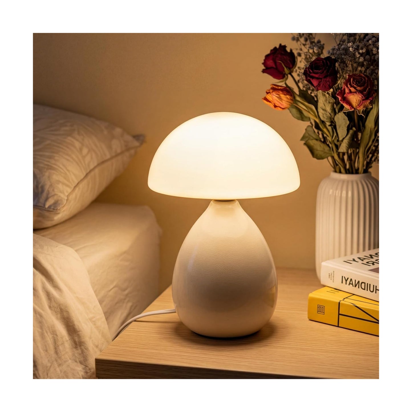 Small Lamp / Mushroom Table Lamp / White
