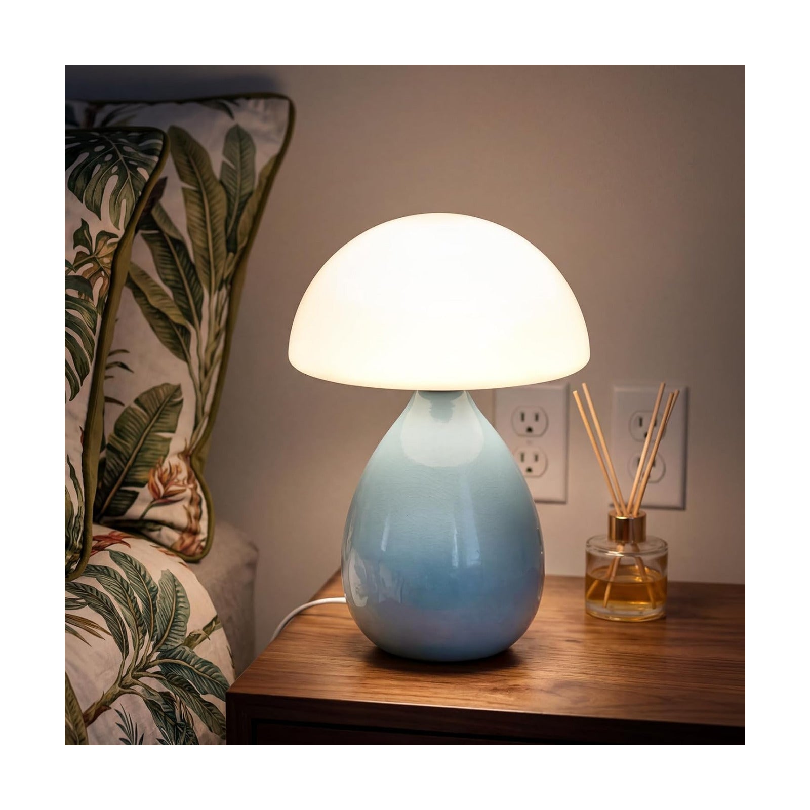 Small Lamp / Mushroom Table Lamp / Blue
