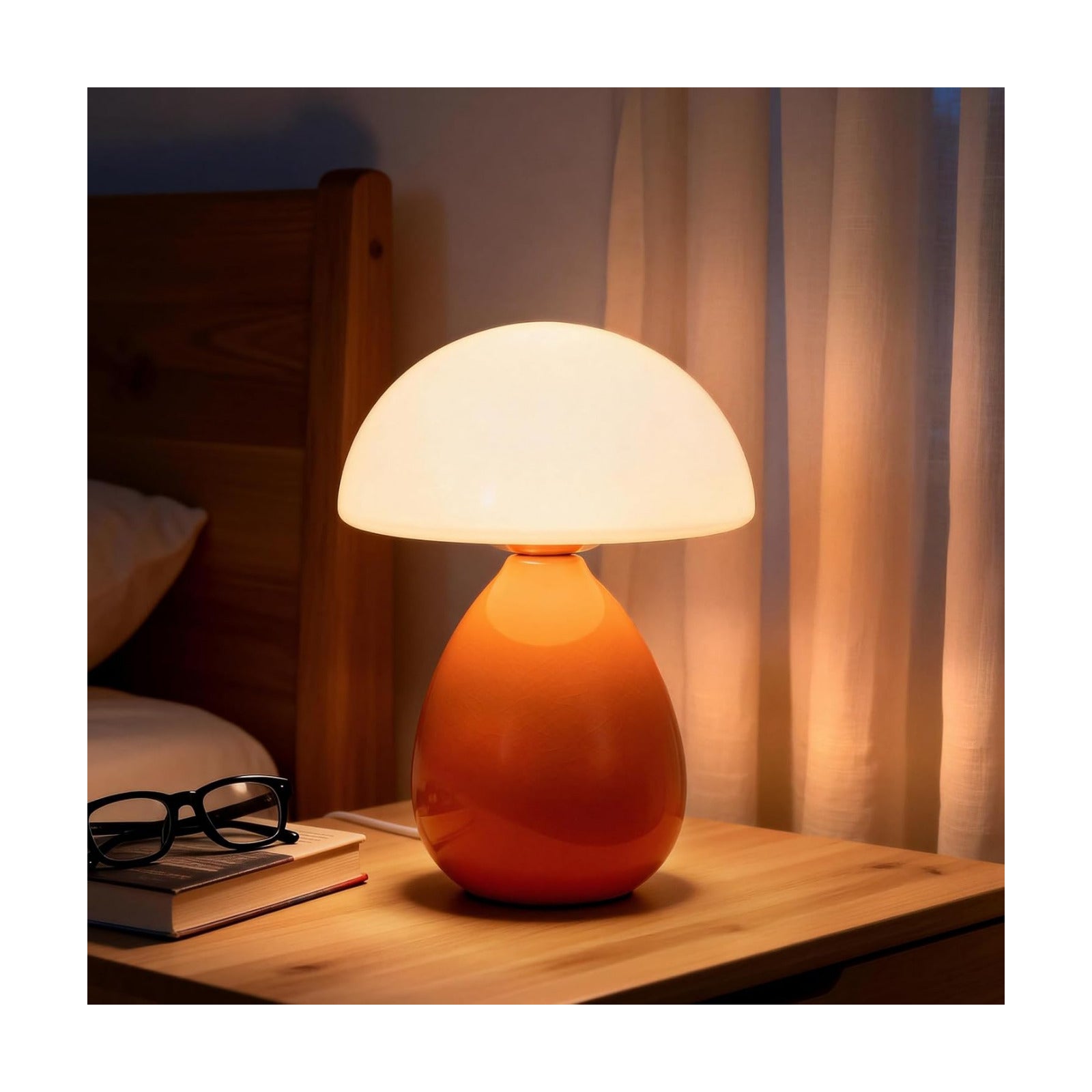 Small Lamp / Mushroom Table Lamp / Orange