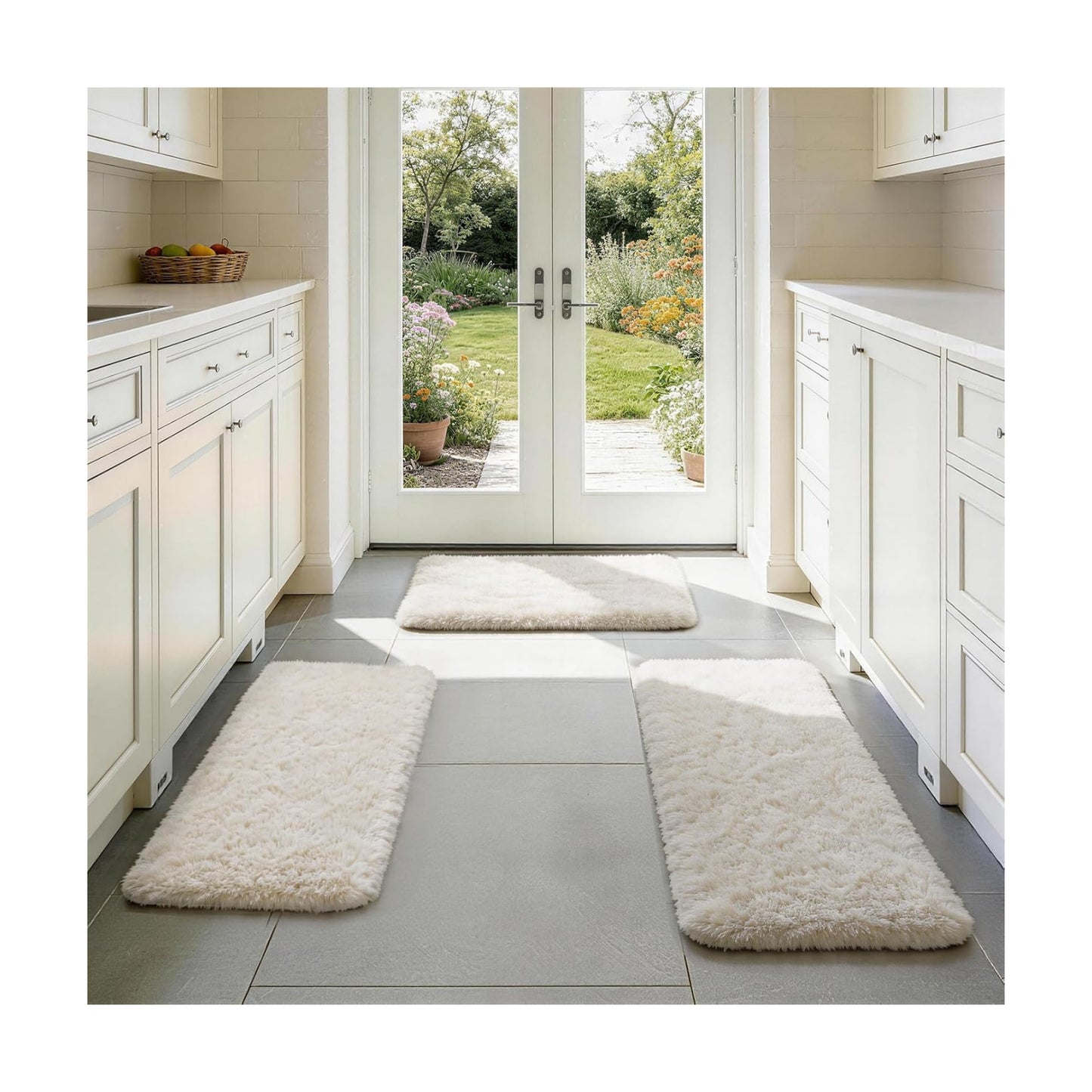 Ophanie Small Rug Washable Non Slip Throw Bedside Area Rugs, Fluffy Soft Mini Bedroom Carpet, 1.5x2.5，1.5x4 and 1.5x5