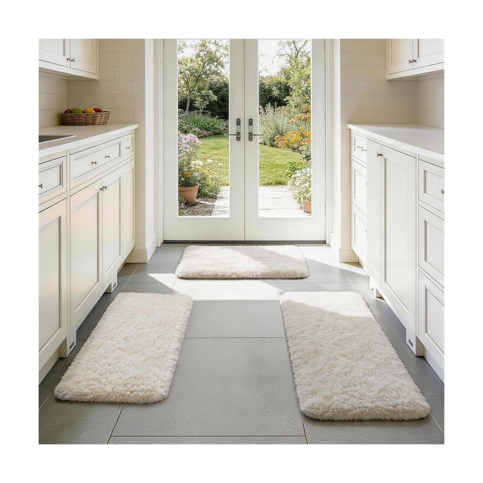 Ophanie Small Rug Washable Non Slip Throw Bedside Area Rugs, Fluffy Soft Mini Bedroom Carpet, 1.5x2.5，1.5x4 and 1.5x5