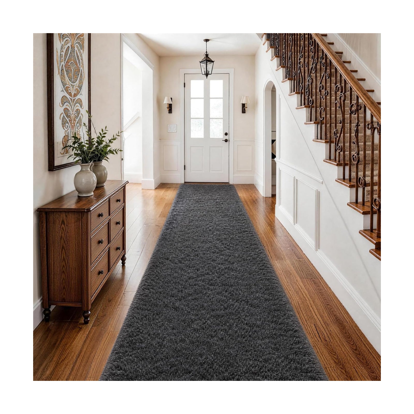 Ophanie Runner Rug for Hallway,2.5x12 Washable Non-Slip Fluffy Soft Bedside Rugs,Bedroom Living Room Shaggy Carpet for