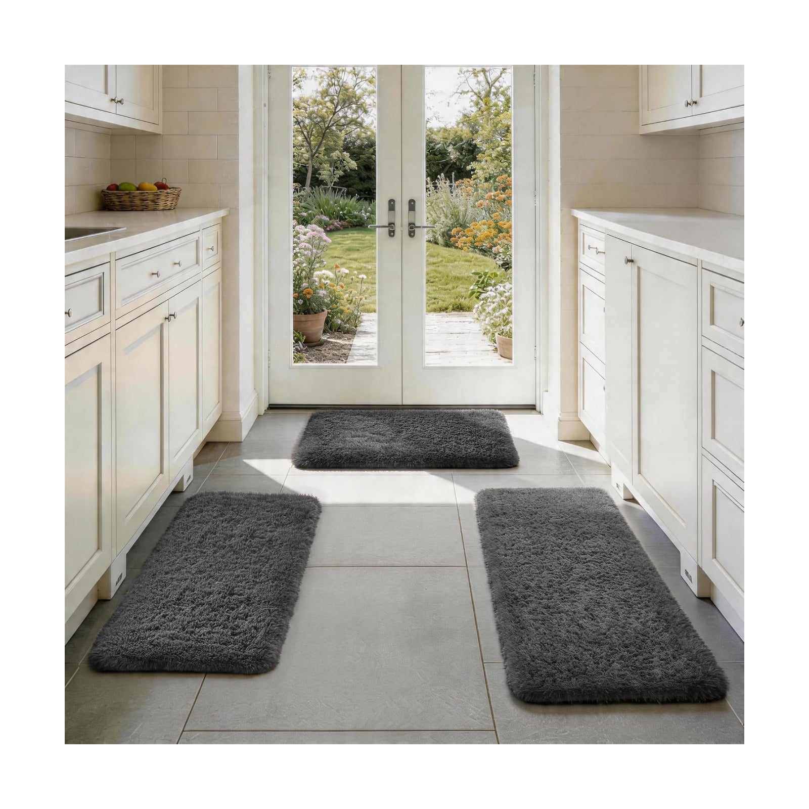 Ophanie Small Rug Washable Non Slip Throw Bedside Area Rugs, Fluffy Soft Mini Bedroom Carpet, 1.5x2.5，1.5x4 and 1.5x5
