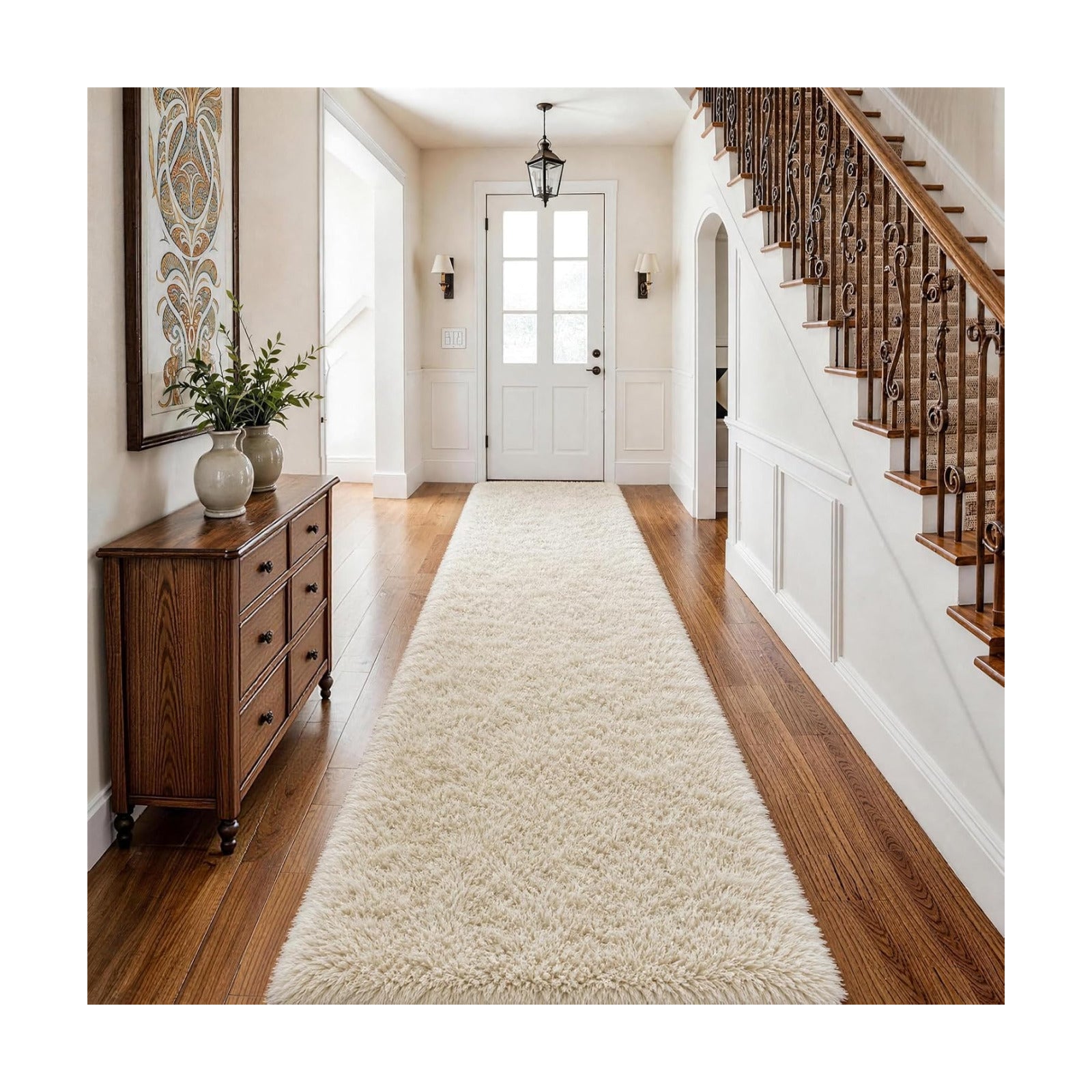 Ophanie Runner Rug for Hallway,2.5x12 Washable Non-Slip Fluffy Soft Bedside Rugs,Bedroom Living Room Shaggy Carpet for