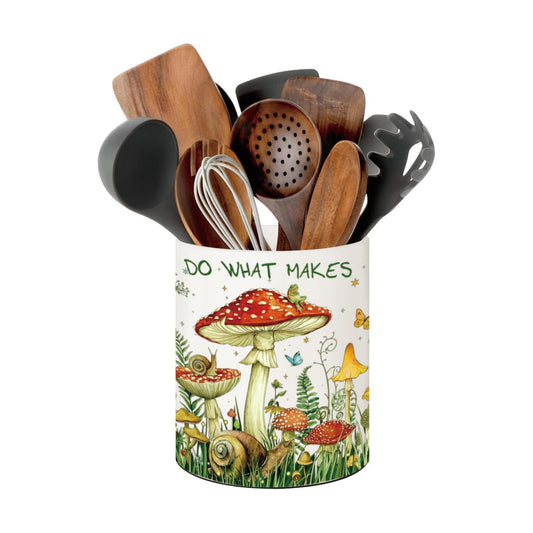 Ceramic Utensil Holder / Mshroom-new / 6.5 Inch