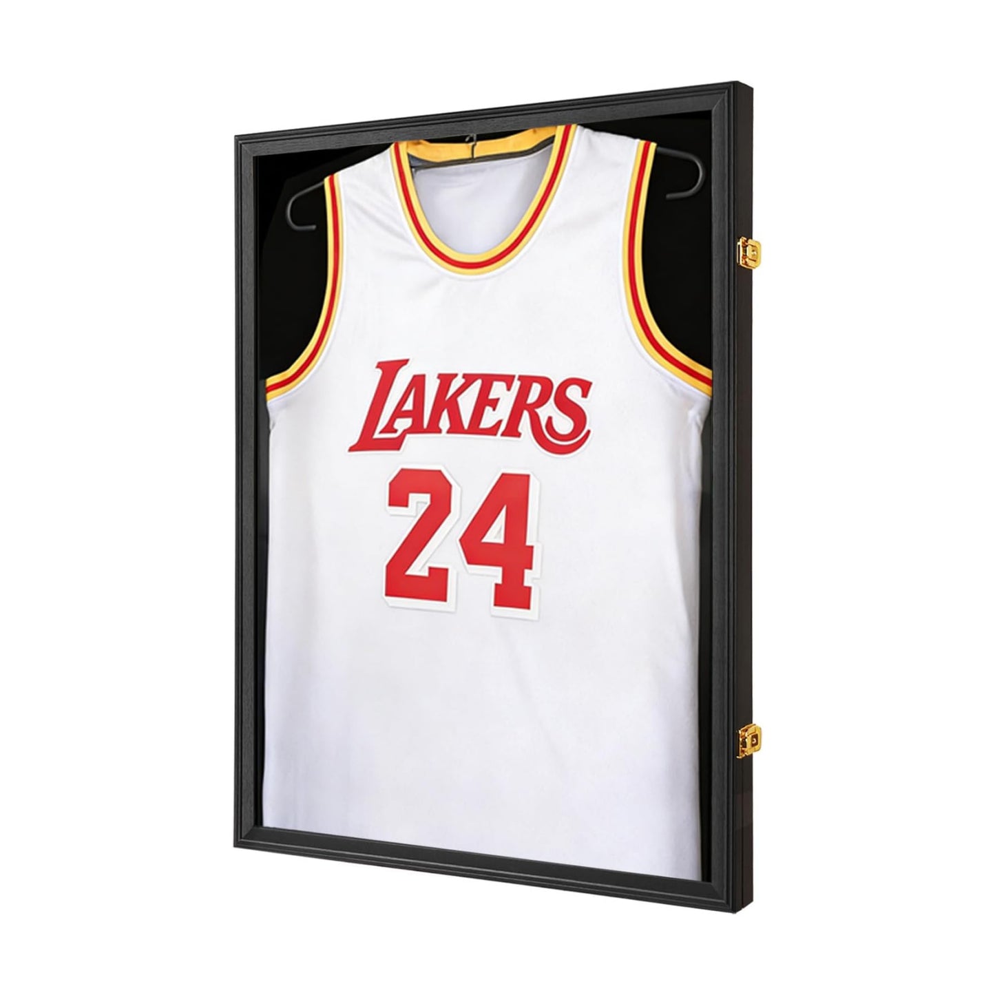 Jersey Frame Display Case, Black Shadow Box for Sports Jerseys, 1P | Wall Mount, Jersey Shadow Box, Golden Anti-Theft
