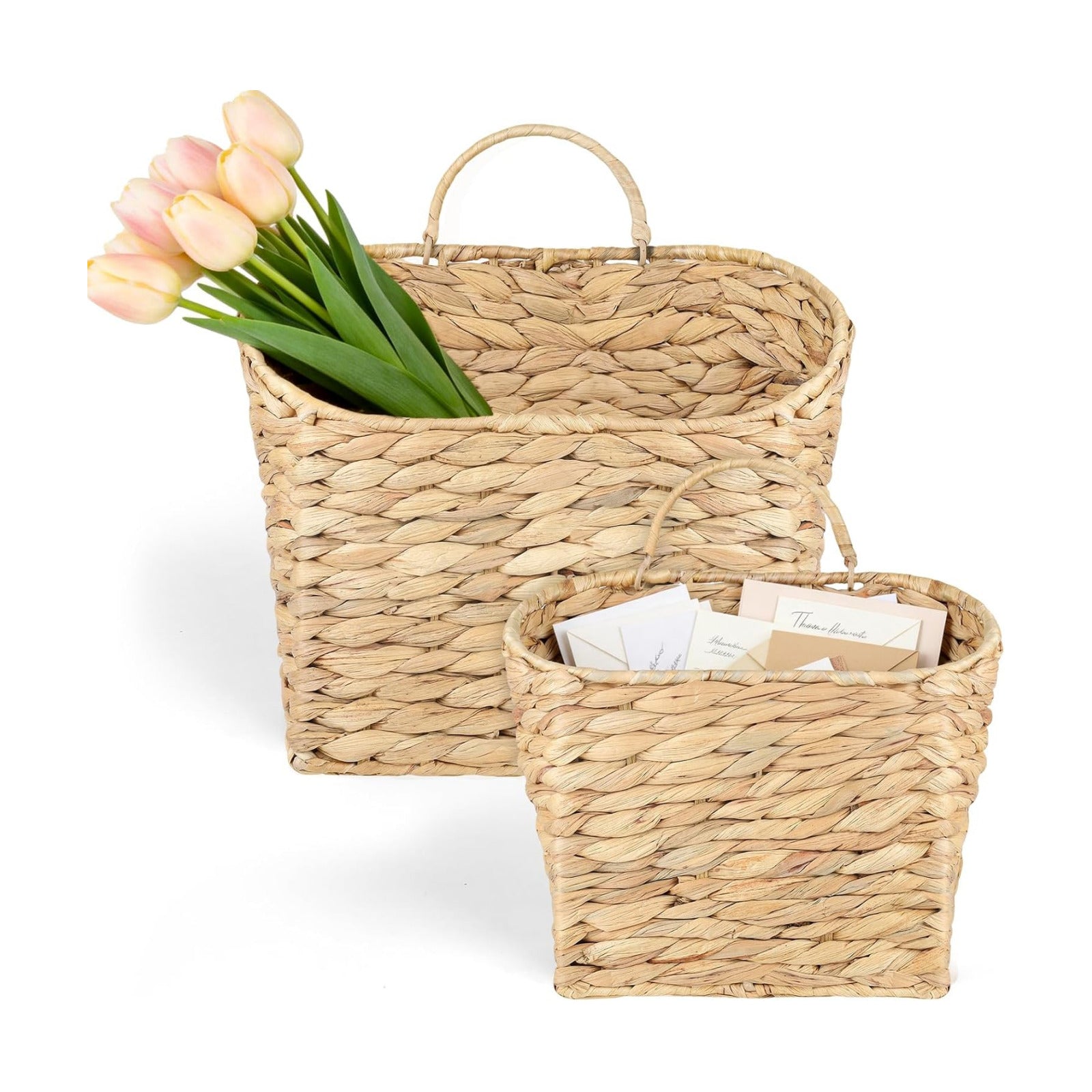 Wicker Hanging Baskets Water Hyacinth / Natural / Set of 2