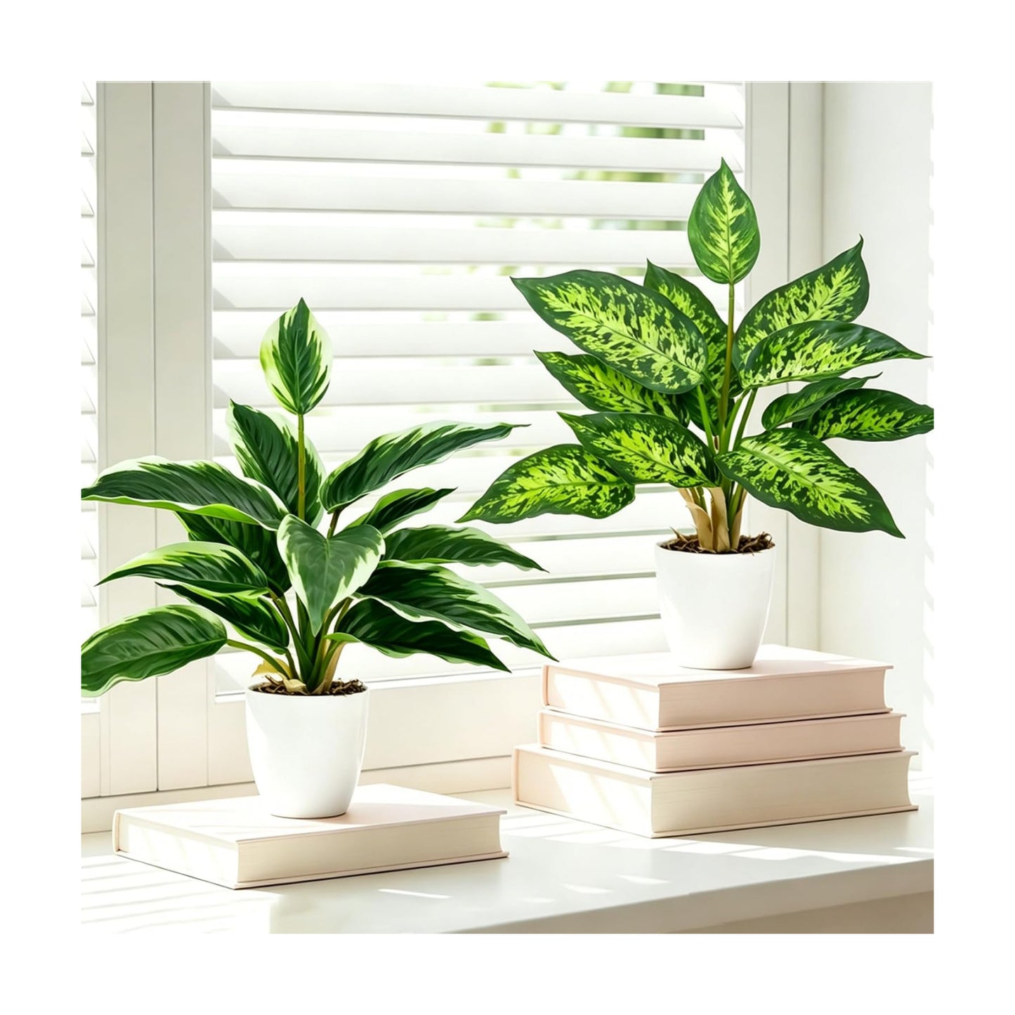 Artificial Potted Plants / White / Set of 2