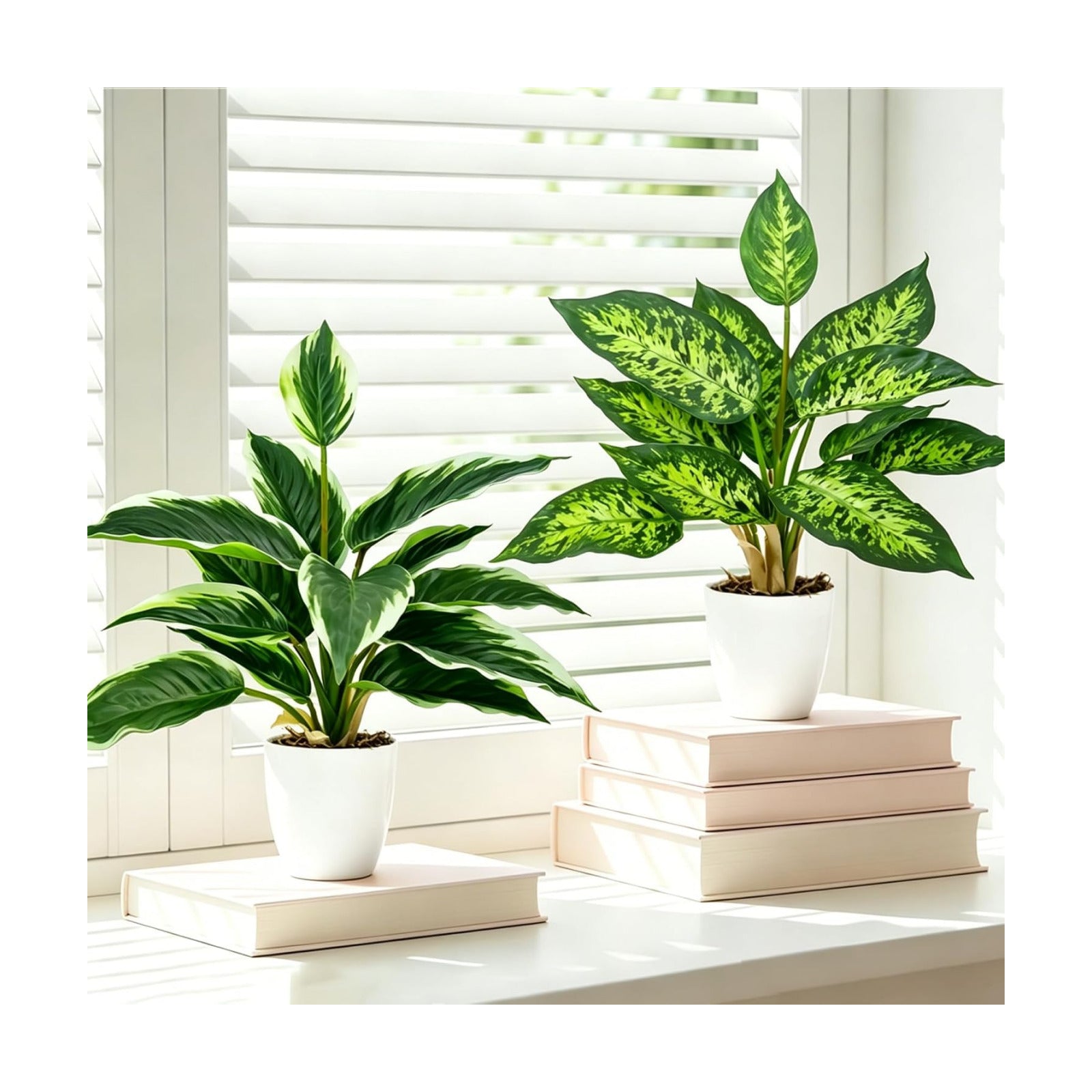 Artificial Potted Plants / White / Set of 2