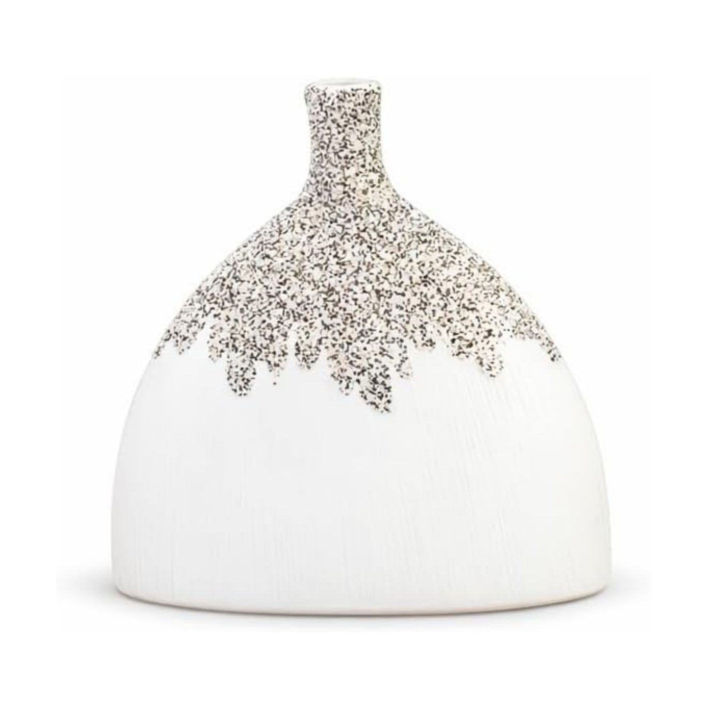 Ceramic Vase / Bud Vase / Speckled Top / White