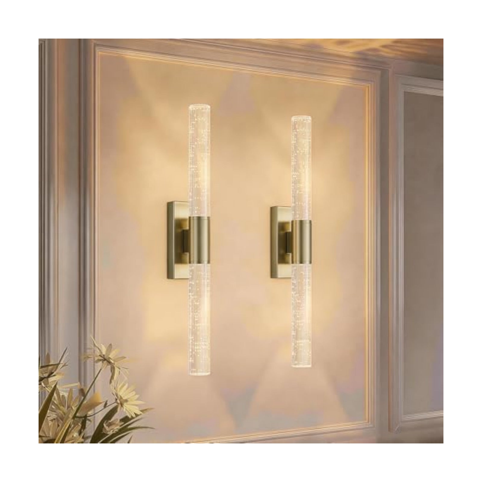 camuucci Battery Operated Wall Sconces Set of 2, Rechargeable Wall Lights