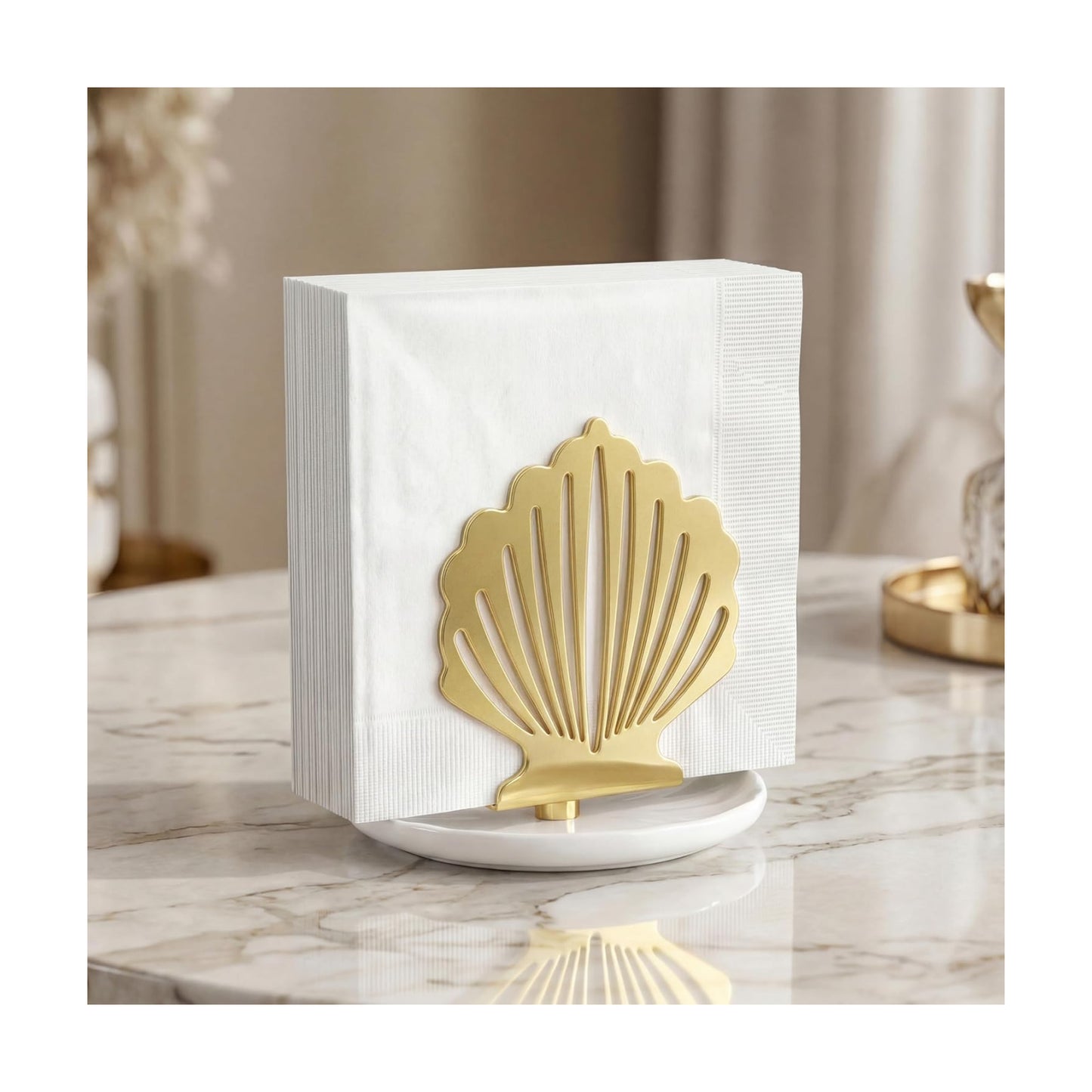 Napkin Holder / Decorative Stand / Gold