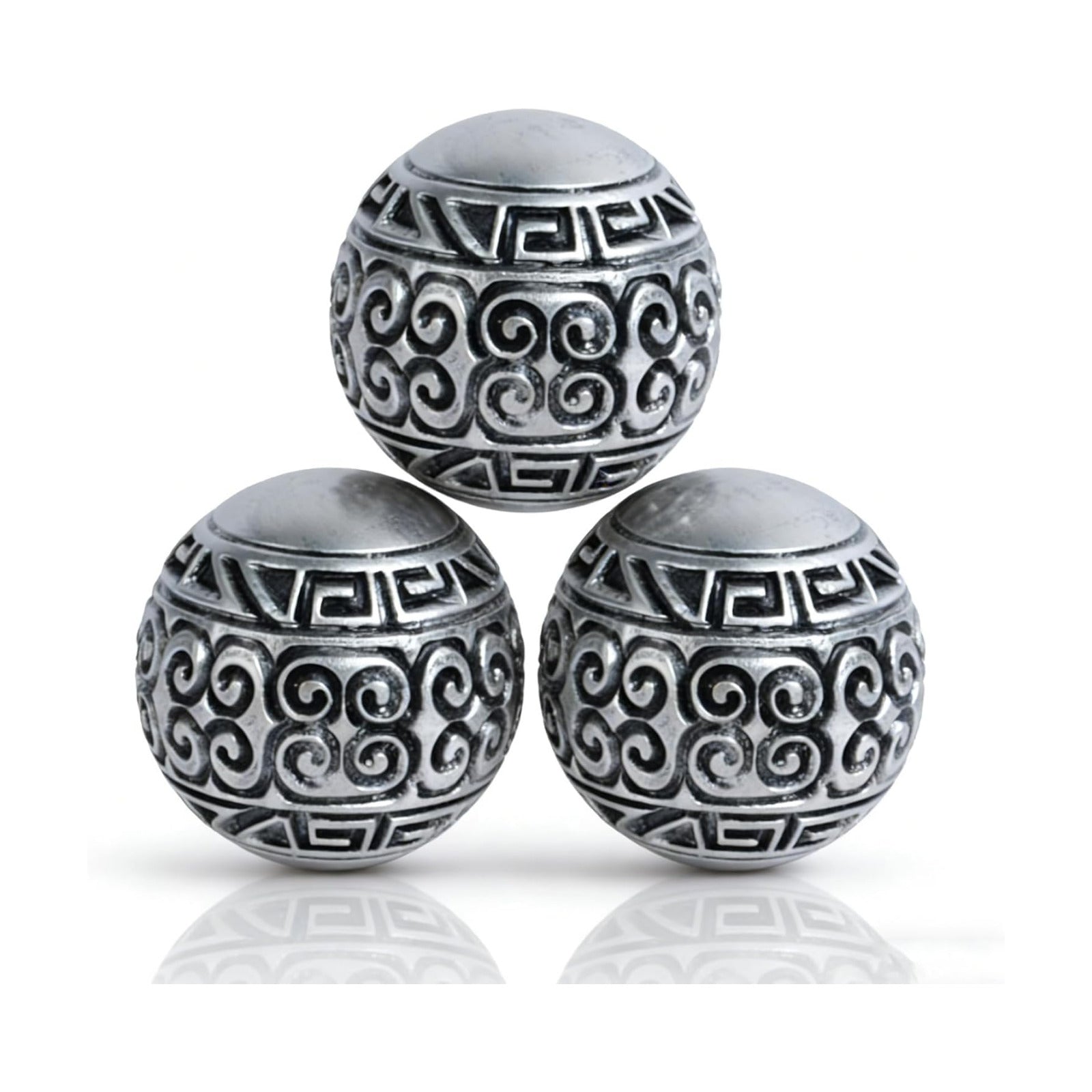 Decorative Ball for Centerpiece Bowls / Metallic Silver / 3 Inch / Set of 3