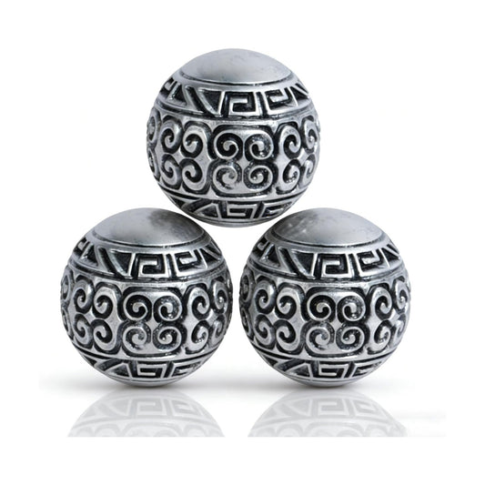 Decorative Ball for Centerpiece Bowls / Metallic Silver / 3 Inch / Set of 3