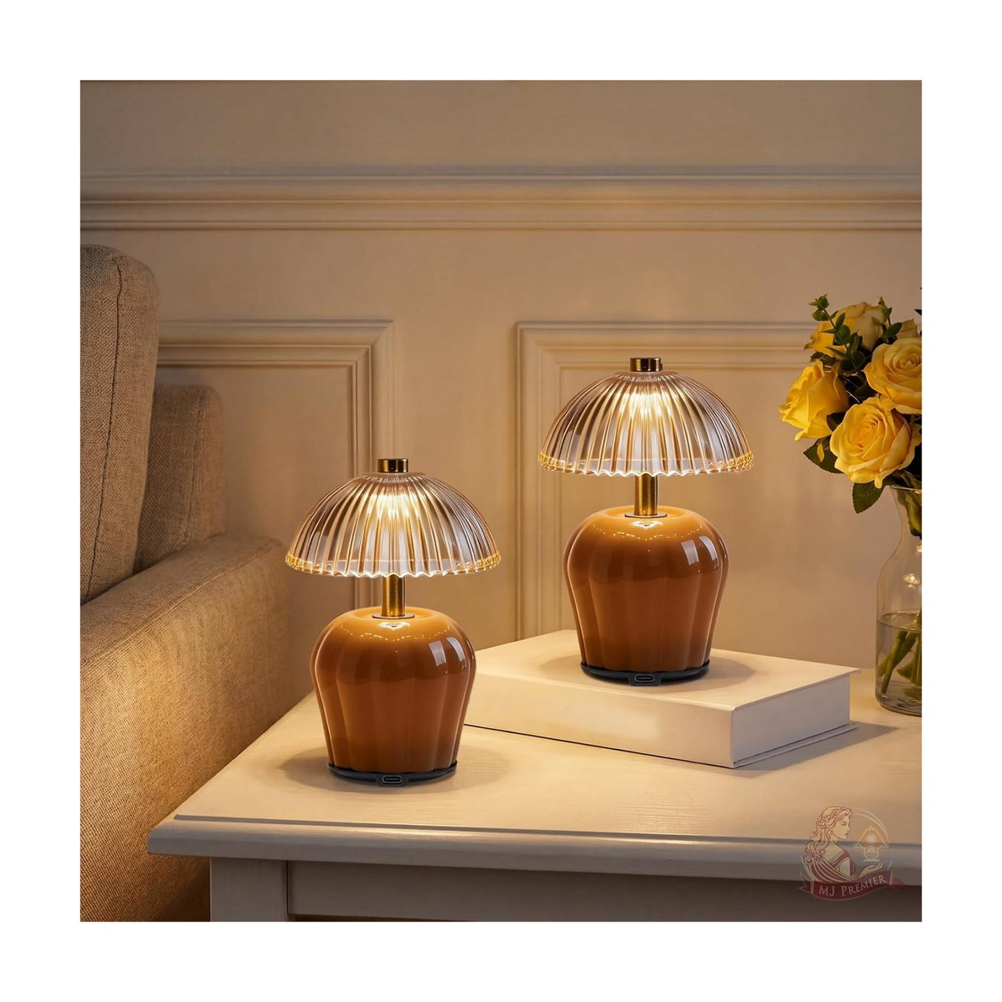 Rechargeable Table Lamp / Brown-2packs
