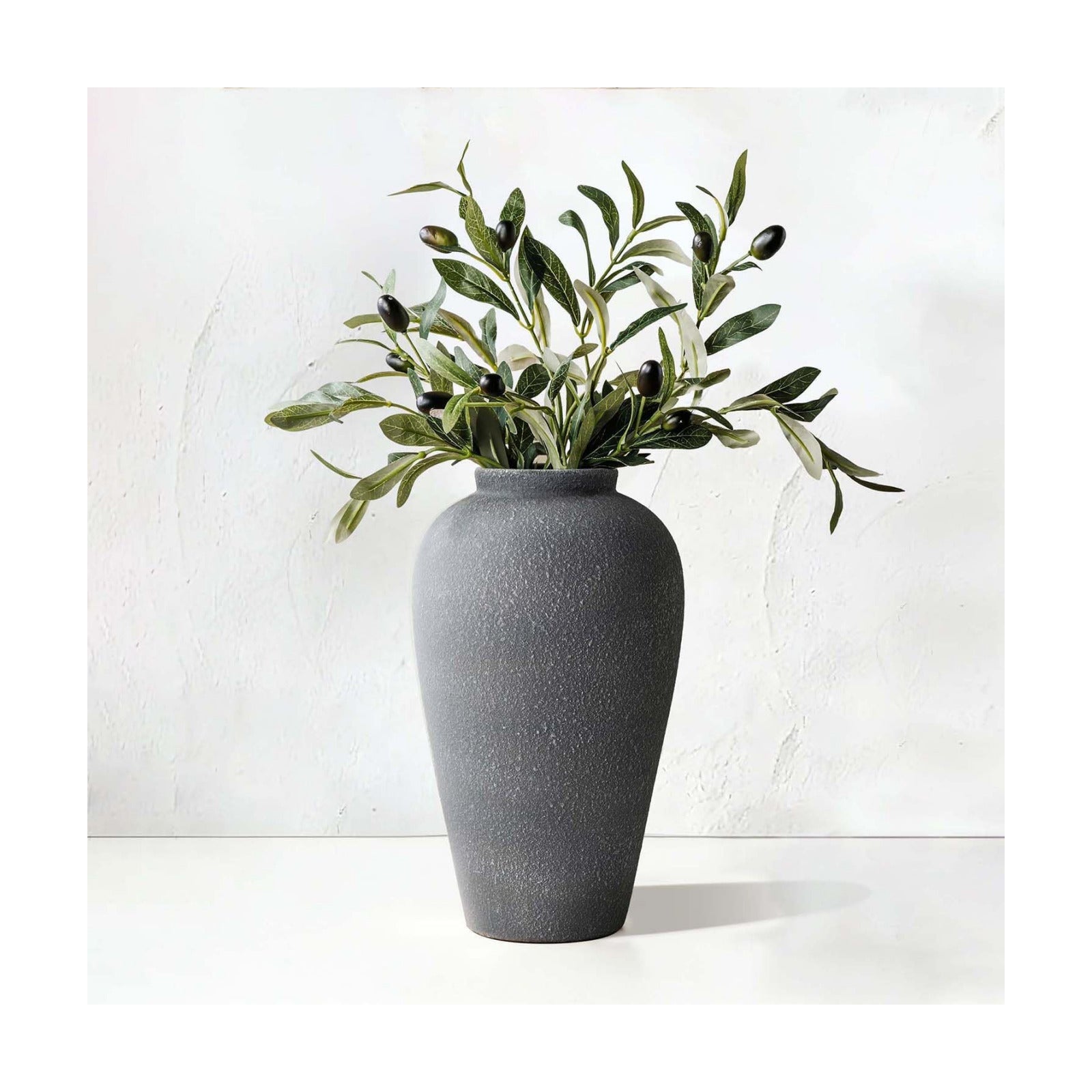 Black Ceramic Vase / Farmhouse Black-9.2 / 9.2 Inch