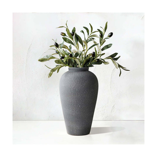 Black Ceramic Vase / Farmhouse Black-9.2 / 9.2 Inch