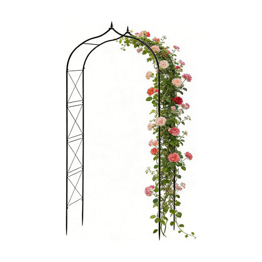 Metal Garden Arbors 8Ft Thickened Arch Trellis for Climbing Plants | Outdoor Arbor Rustproof Metal Frame Trellises
