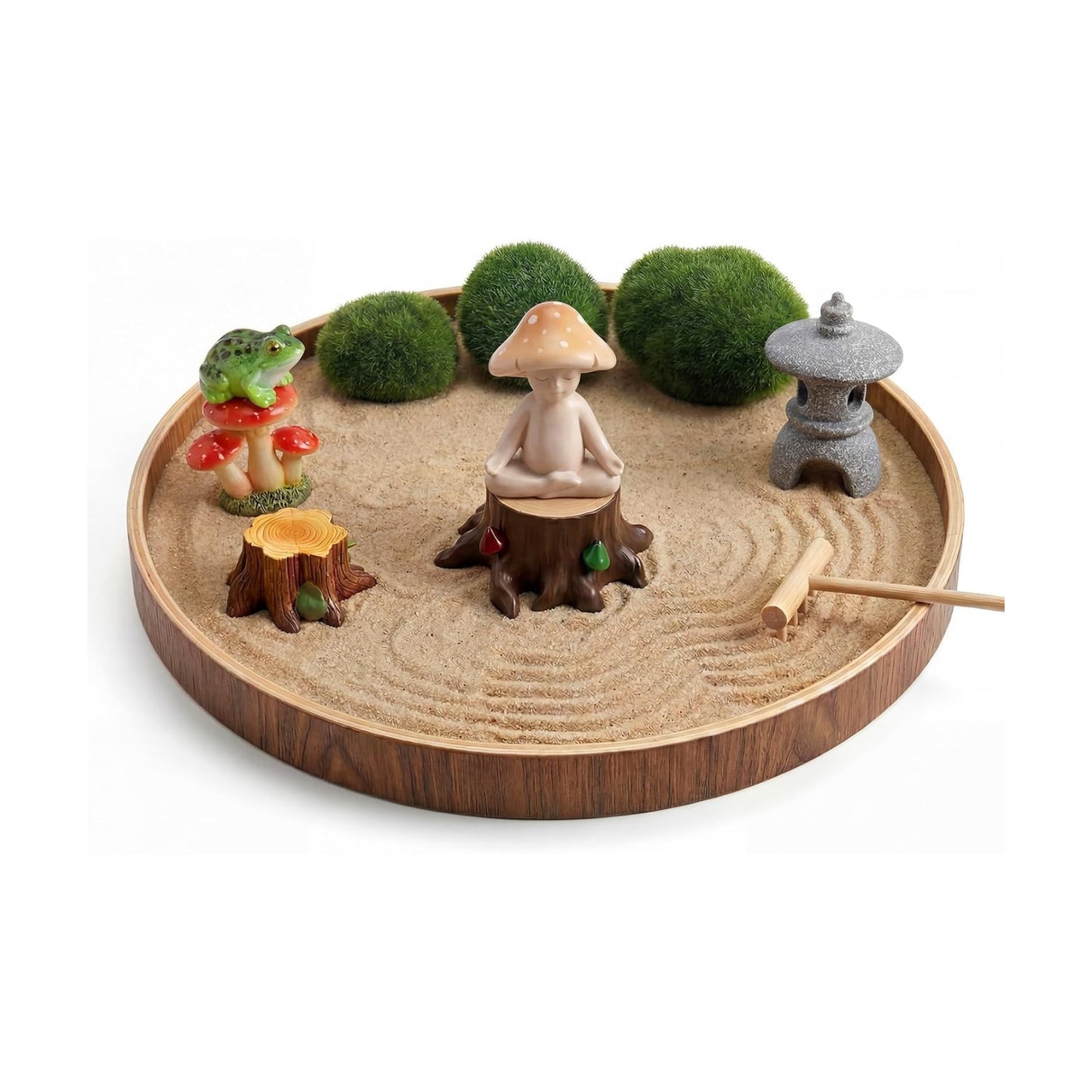 Mushroom Meditation Frog Figurines Sand Tray Therapy Office Whimsical