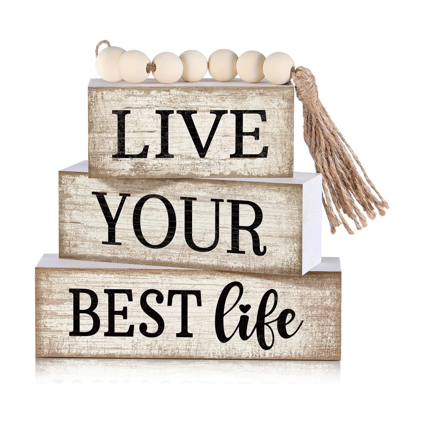 Moucuny 4 Pcs Farmhouse Table Decoration Inspirational Tiered Tray Decor