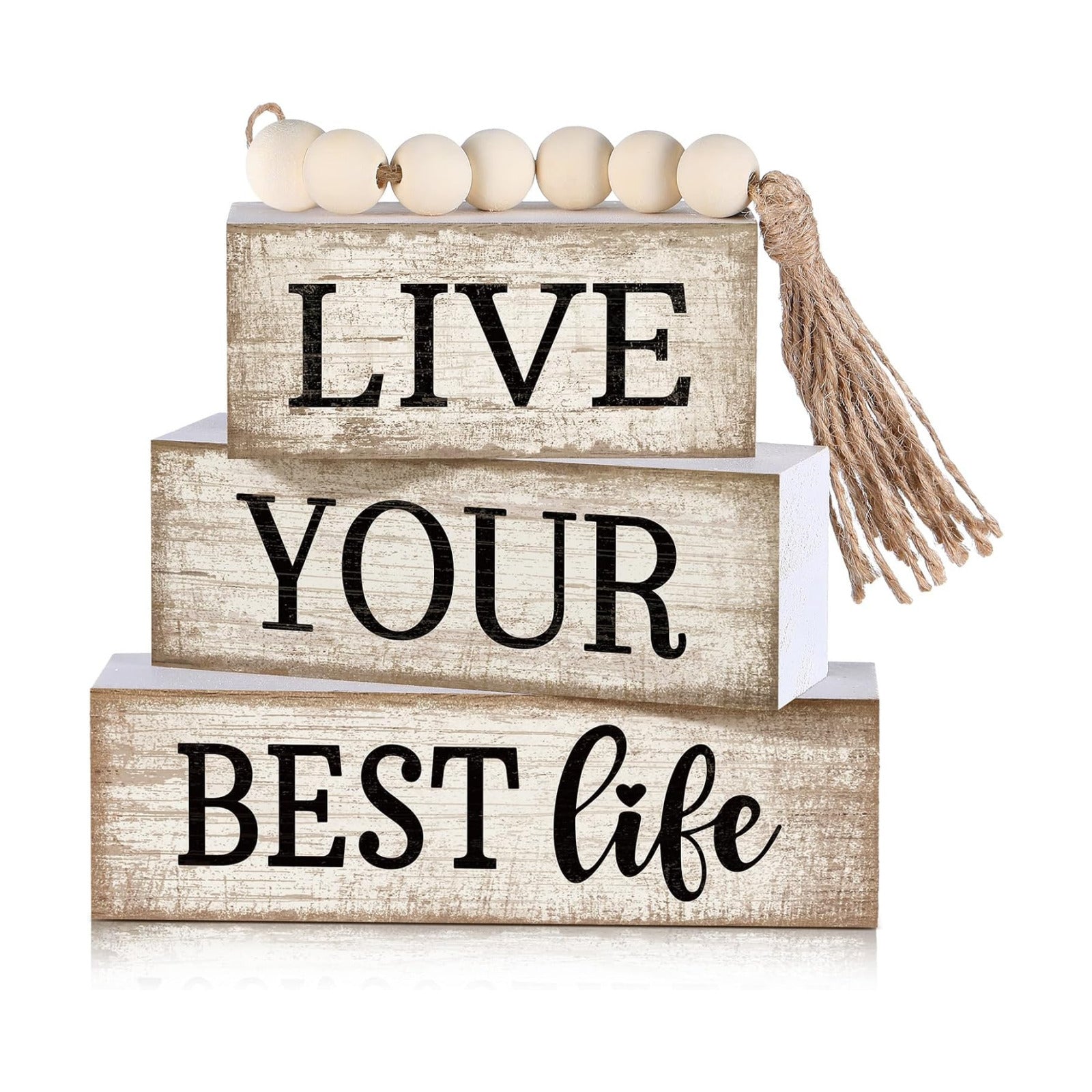Moucuny 4 Pcs Farmhouse Table Decoration Inspirational Tiered Tray Decor