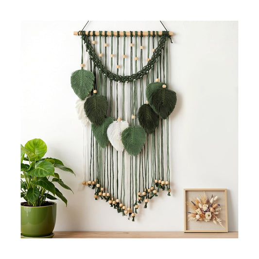 Macrame Wall Hanging / Green / 15.7 x 29.9
