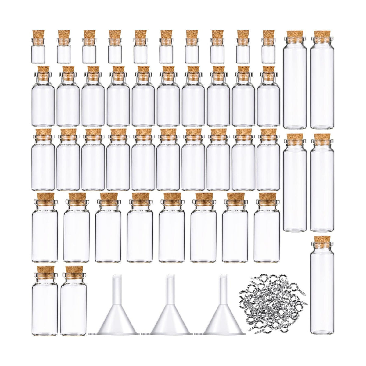 Geiserailie 45 Pcs Spell Jar Mini Glass Potion Bottles Cork Stopper,Small