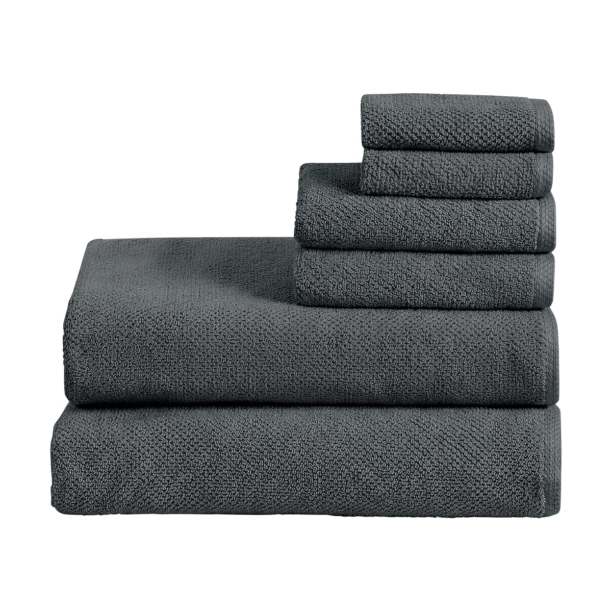 Great Bay Home 100% Cotton 6 Piece Bath Sheet Set - Absorbent, Quick-Drying, Durable Bath Towels for Bathroom Decor