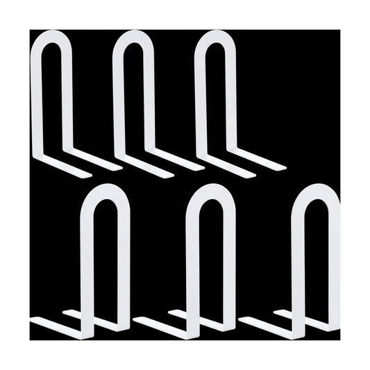 Modern Metal Book Ends / Round / White / Set of 6