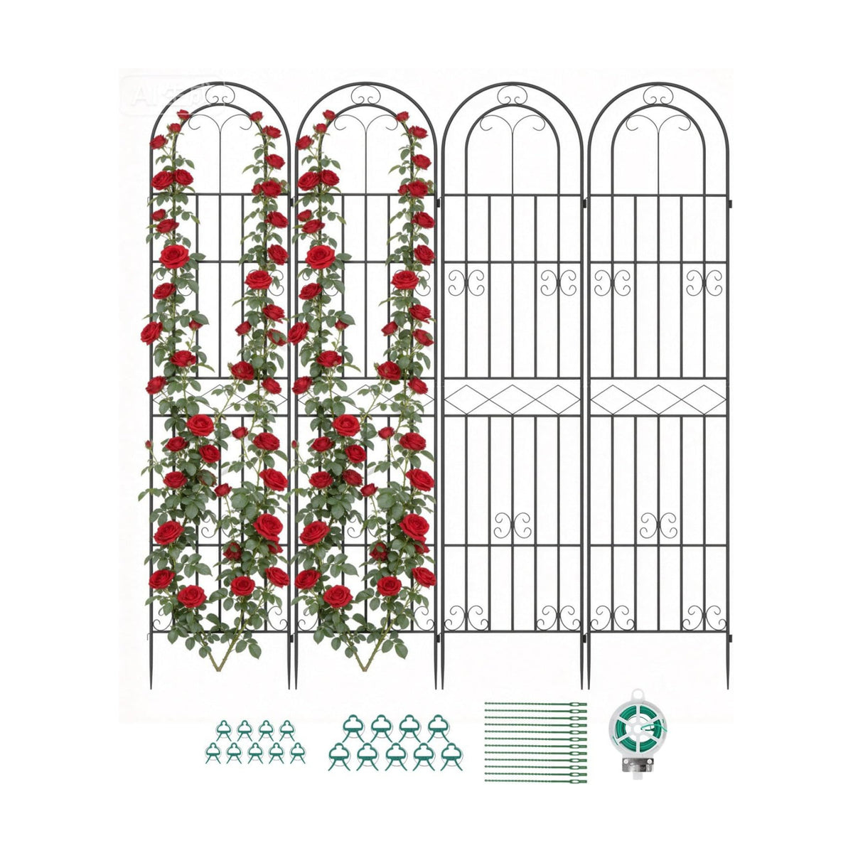 Suteck Garden Trellis for Climbing Plants Outdoor, 87" H x 20" W, 4 Pack | Metal Garden Trellis with Rustproof