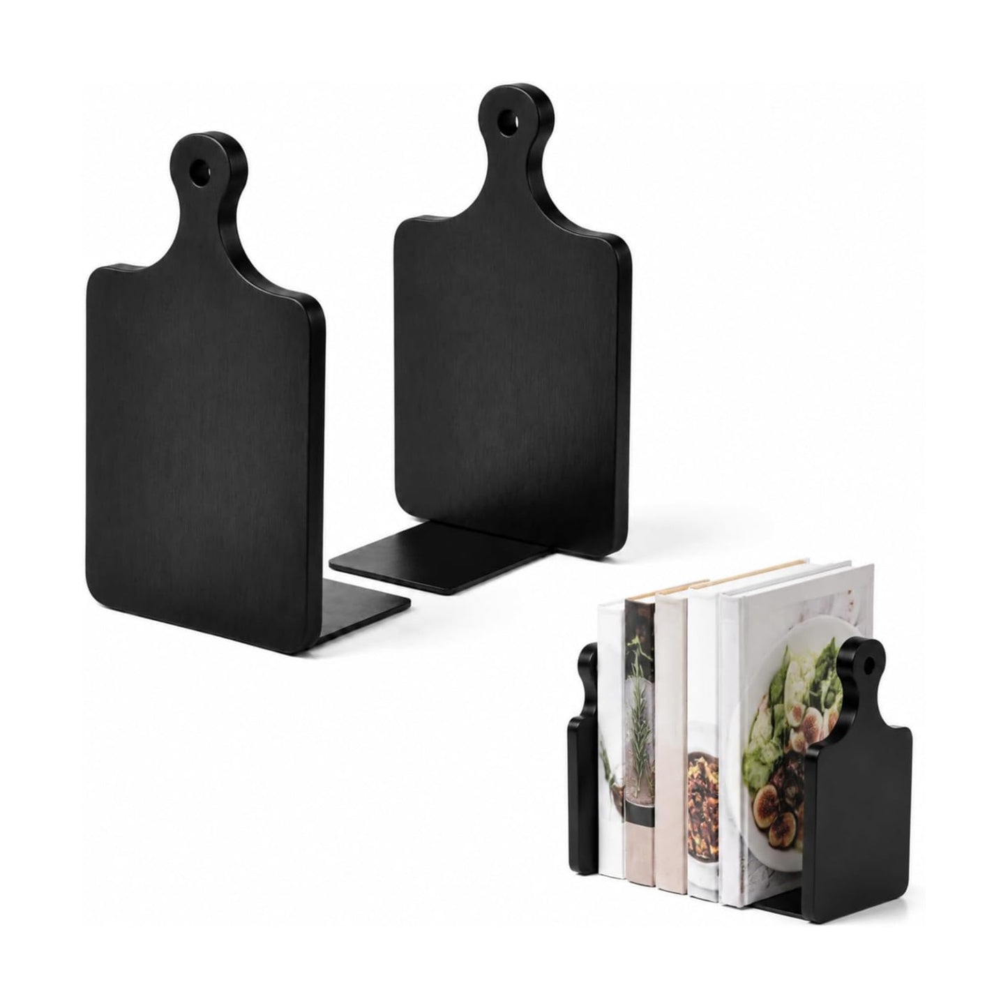 Wood Bookends / Black / Beech