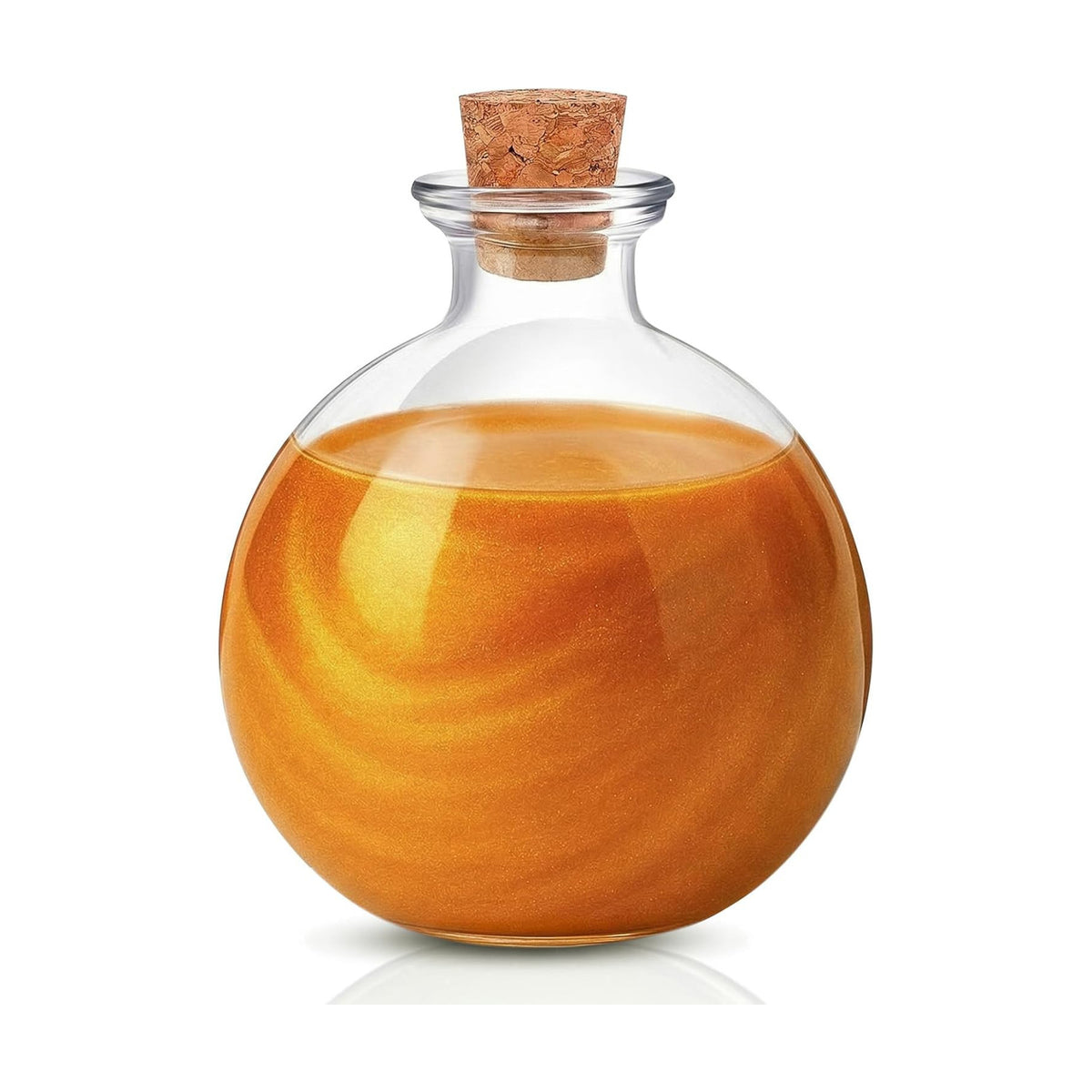 Tessco for you 1 Pcs 8.5 oz Glass Potion Bottles with Cork, Round Spherical Apothecary & Decorative Bottles for Candy, Spices, Vanilla Extract, Wish Messages, Snow Globe & DIY Crafts (Classic)