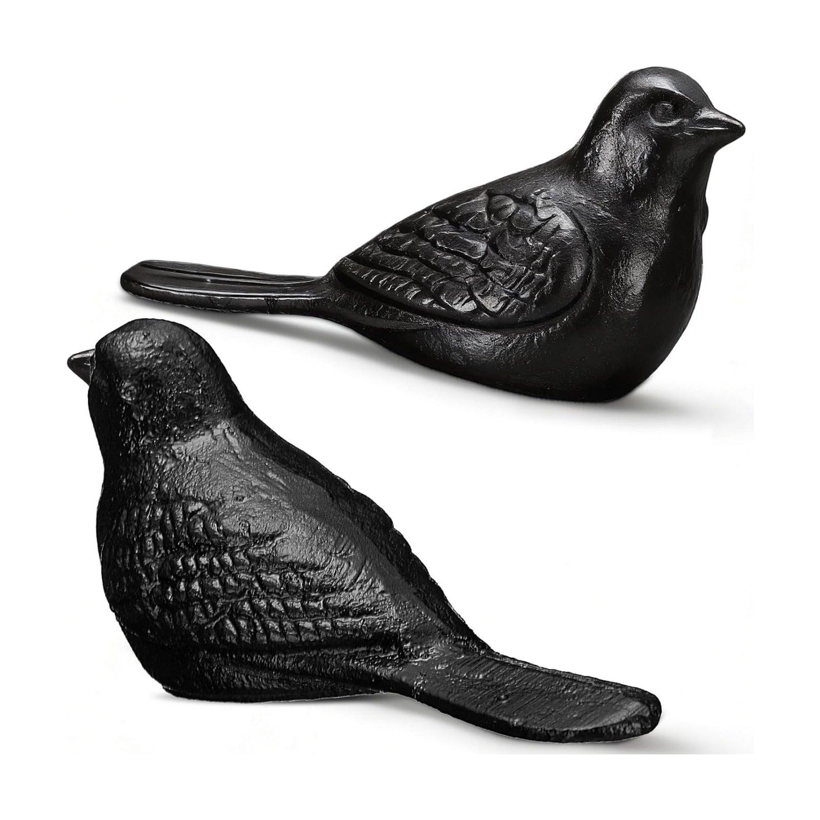 Cast Iron Bird Statue Heavy Duty Metal Bird Door Stopper Rusic Animal Decorative Statue / Set of 2