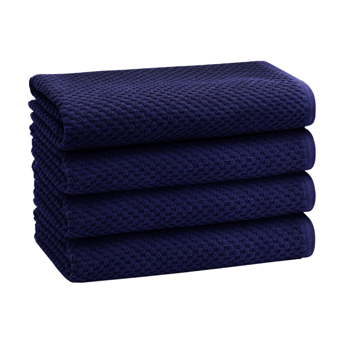 COTTON CRAFT Euro Spa Waffle Weave Bath Towels - Set of 4 Navy Towels | Pure 100% Ringspun Cotton Oversized Luxurious