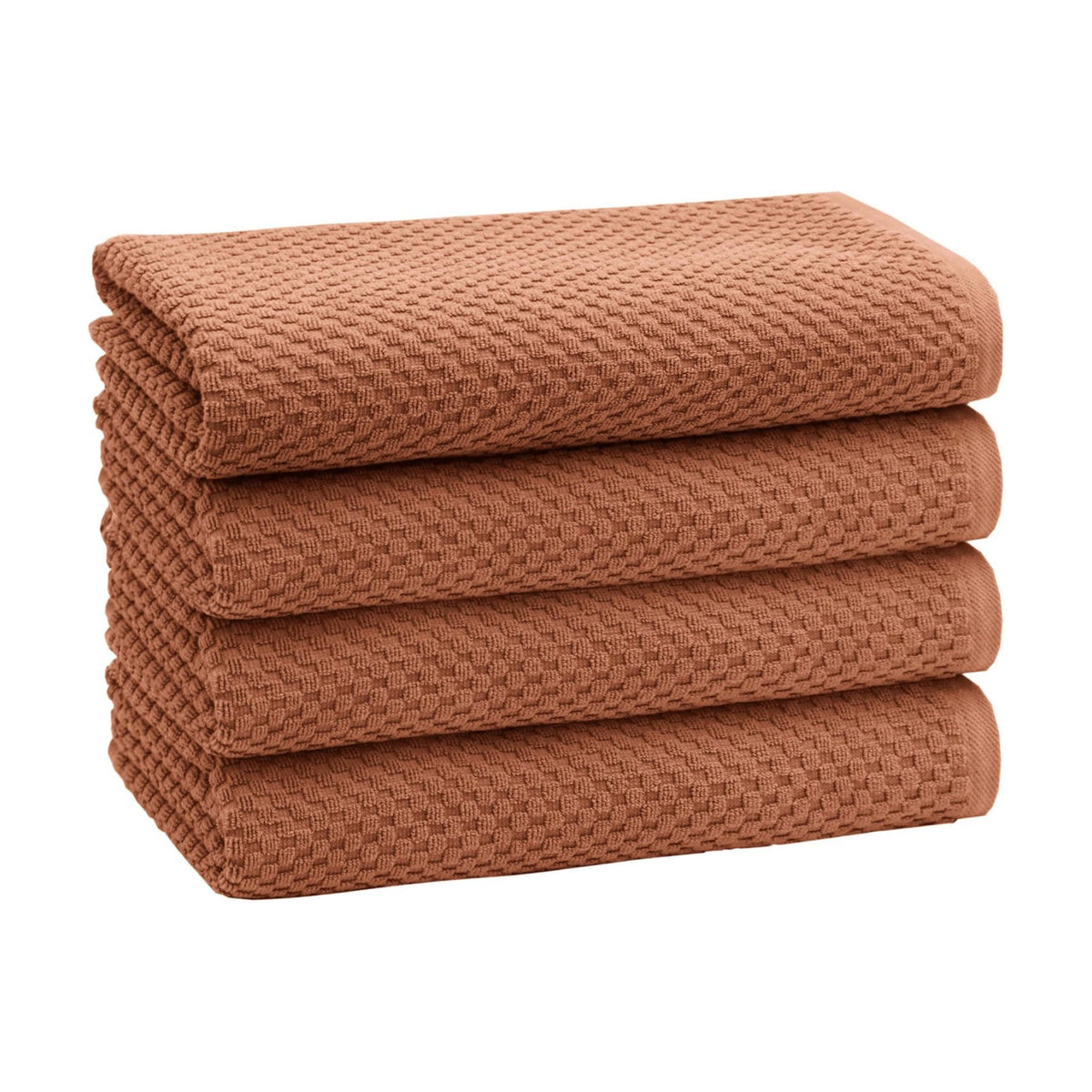 COTTON CRAFT Euro Spa Waffle Weave Bath Towels - Set of 4 Mocha Towels | Pure 100% Ringspun Cotton Oversized Luxurious