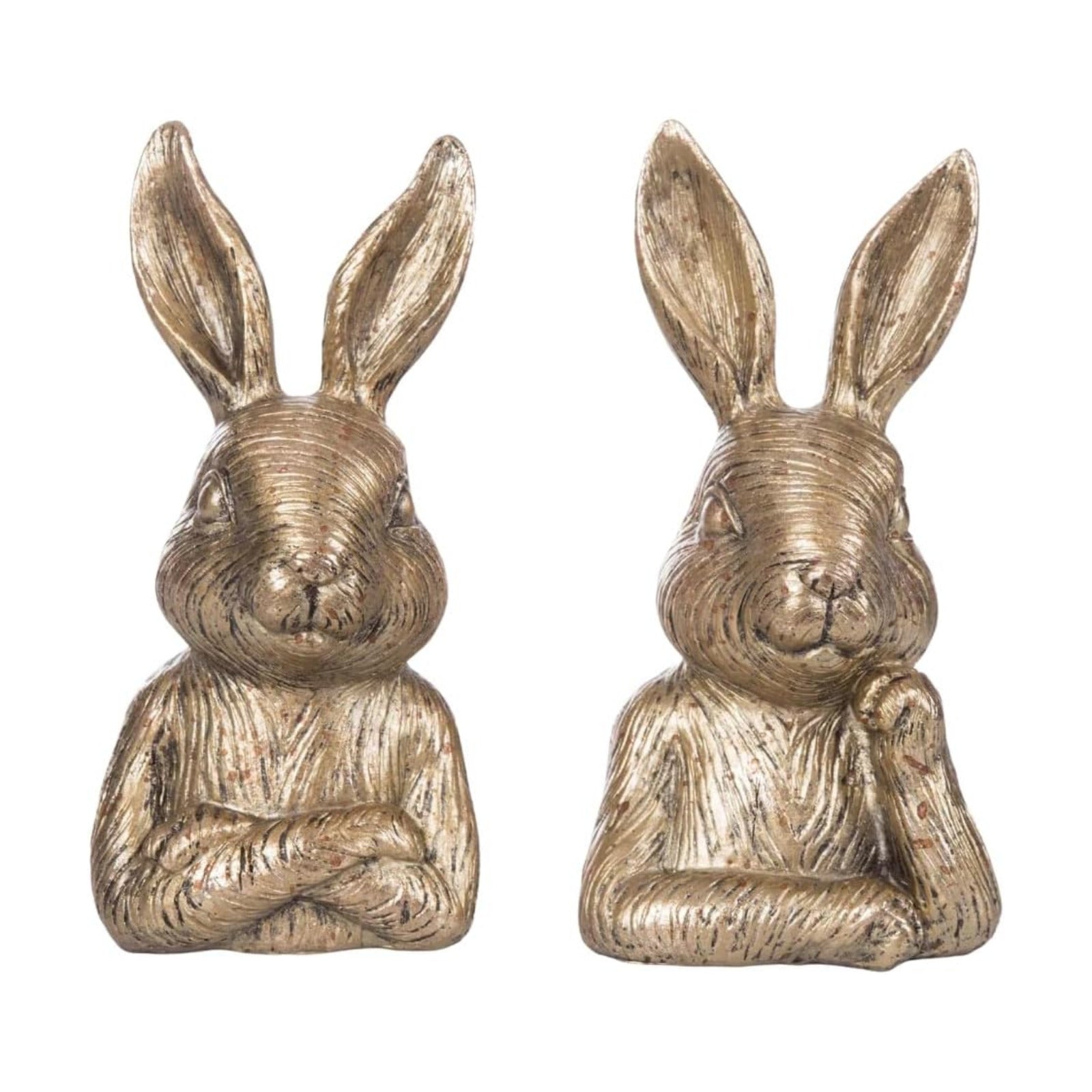 Modern Metallic Rabbit Decor for Spring Shelves and Easter