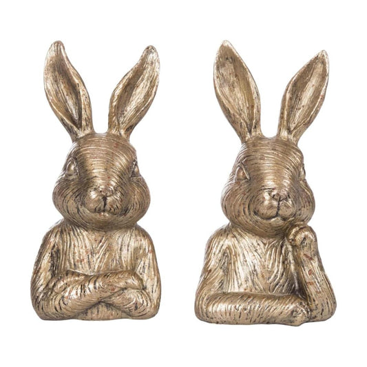 Modern Metallic Rabbit Decor for Spring Shelves and Easter