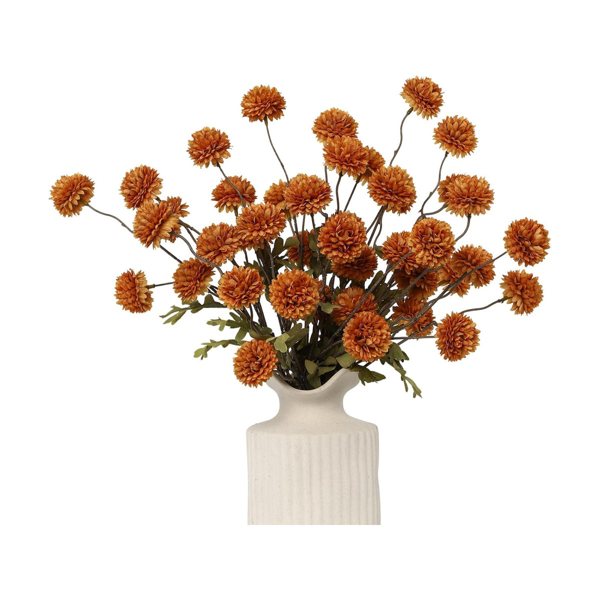 DuHouse 9pcs Artificial Flowers Faux Silk Pompon Mum Chrysanthemum Ball